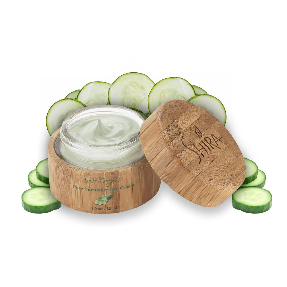 Shira eye cream texture close-up shows lightweight gel for instant hydration.