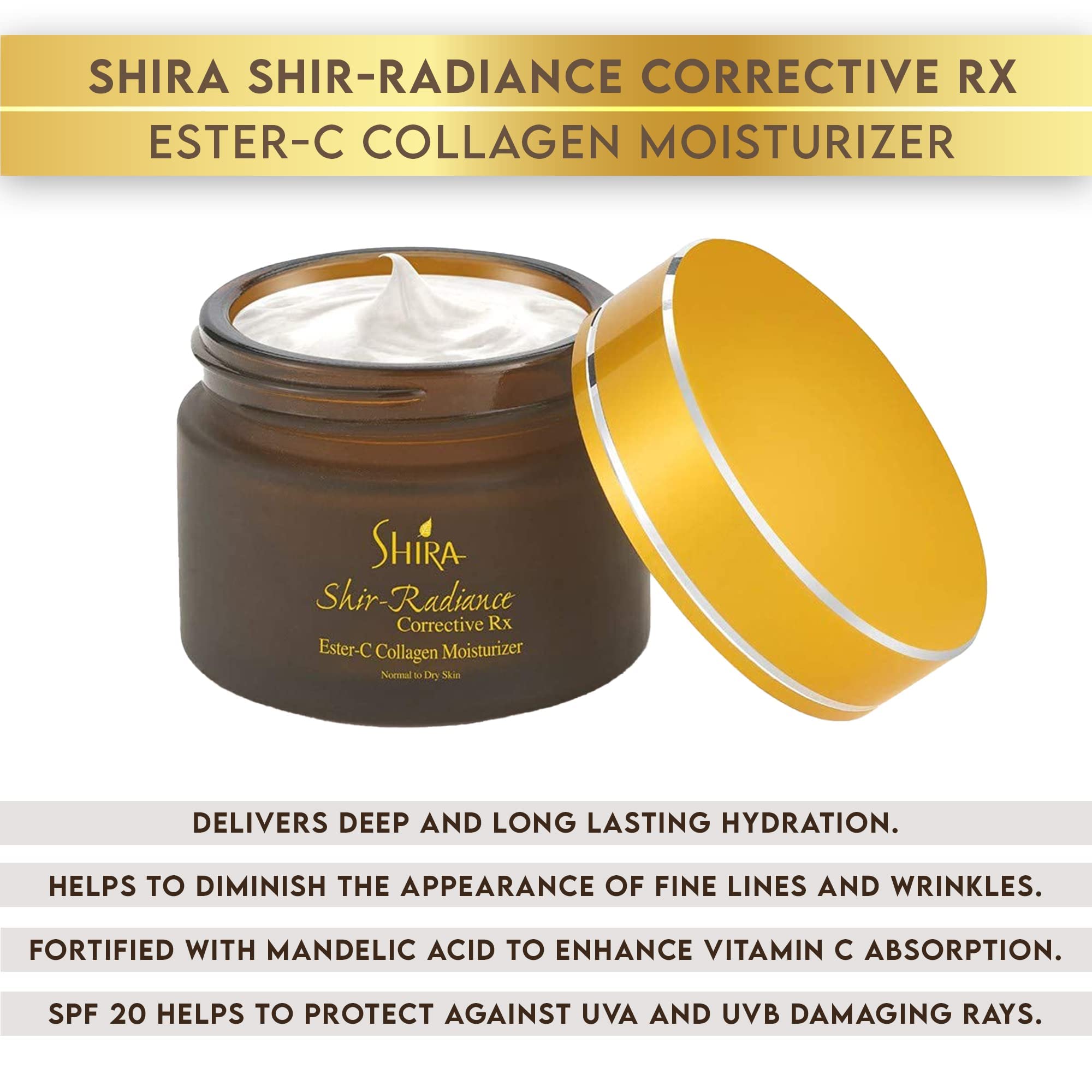 Shira Shir-Radiance texture close-up with creamy moisturizer for lasting hydration.