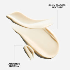 Close-up of creamy texture from Shiseido Benefiance for a smooth application.