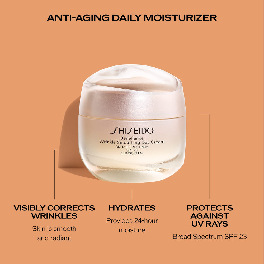 Neck application of Shiseido Benefiance Wrinkle Smoothing Day Cream