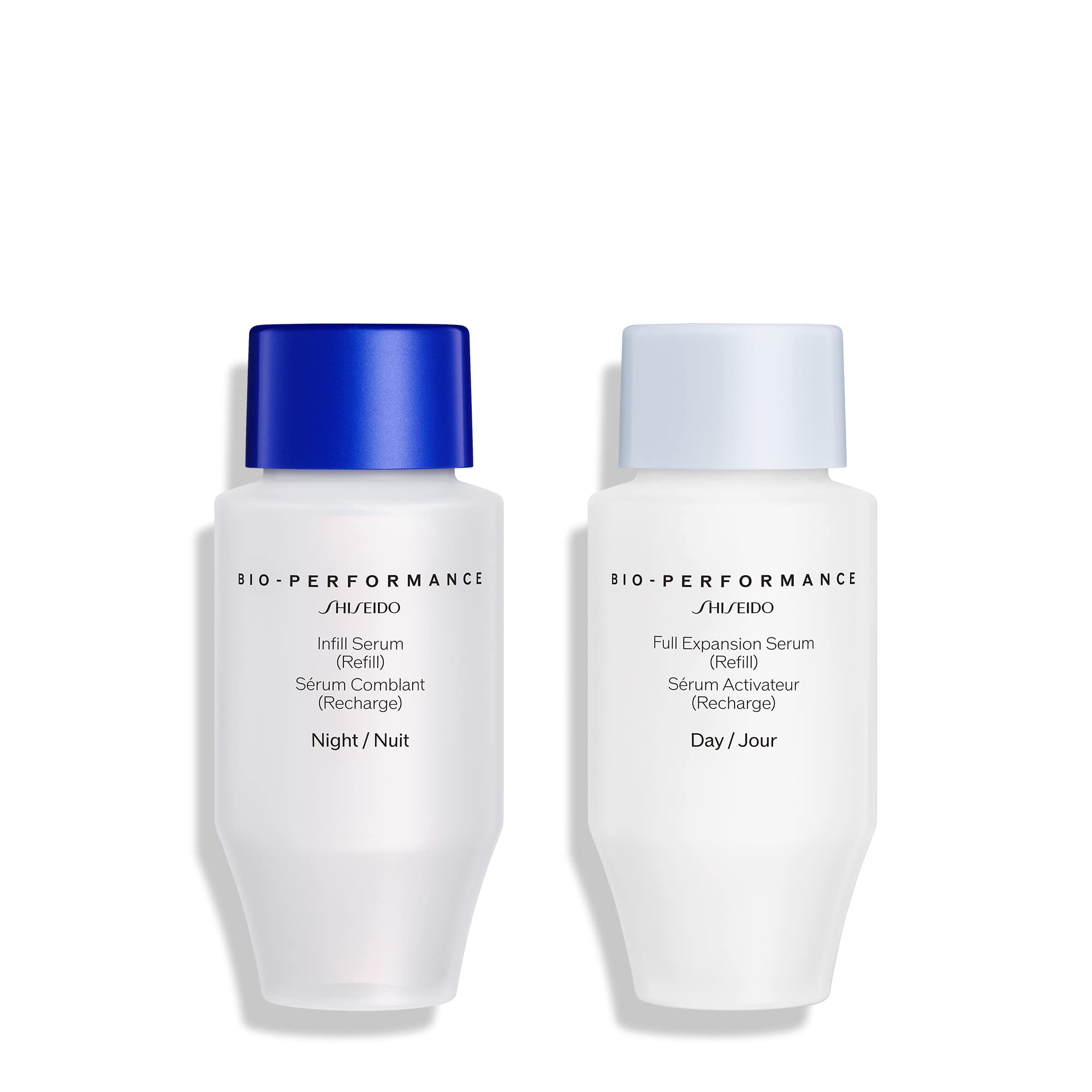 Shiseido Bio-Performance Night Serum pump bottle for deep overnight hydration and plumpness.