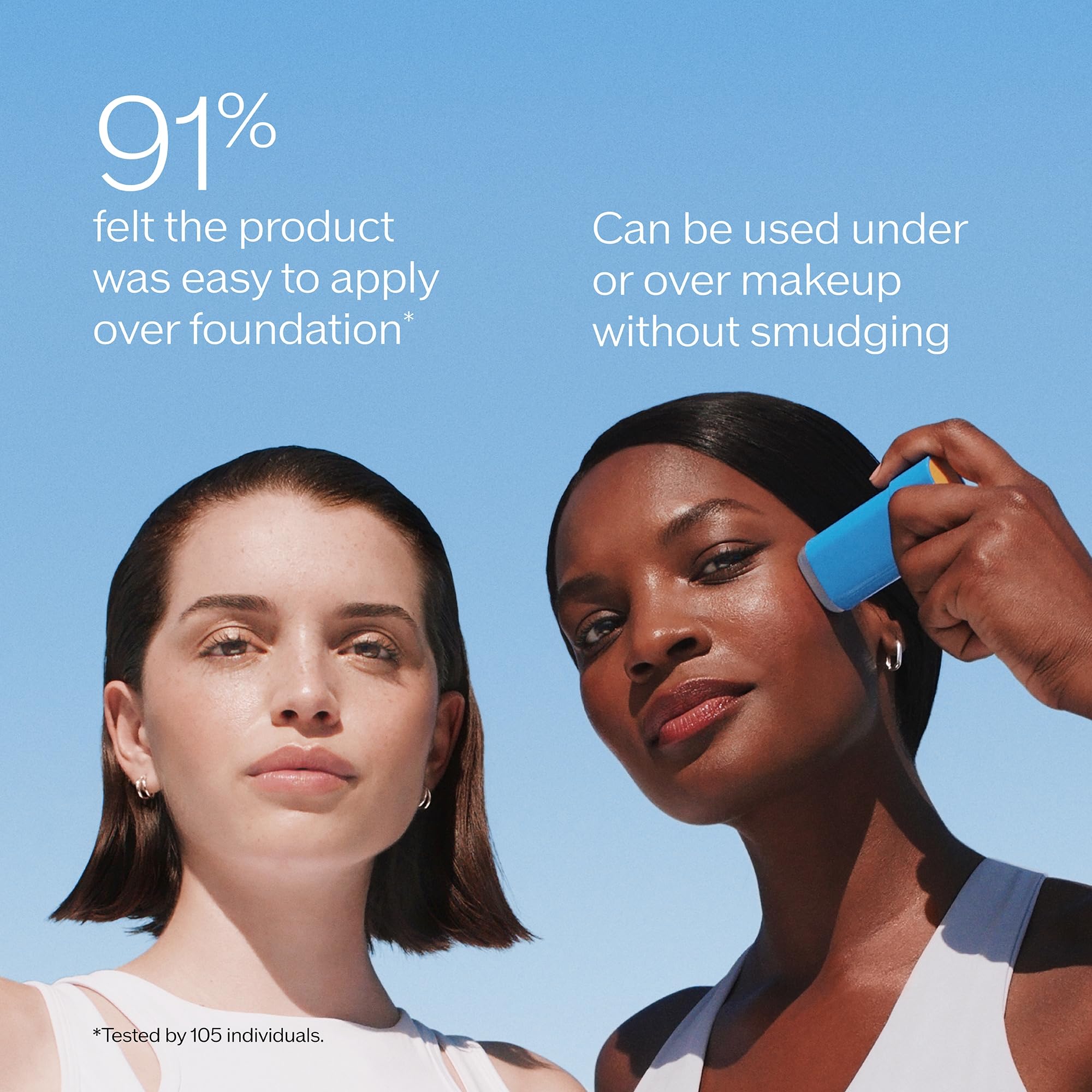 Lightweight feel of Shiseido Clear Sunscreen Stick SPF 50+ on skin.