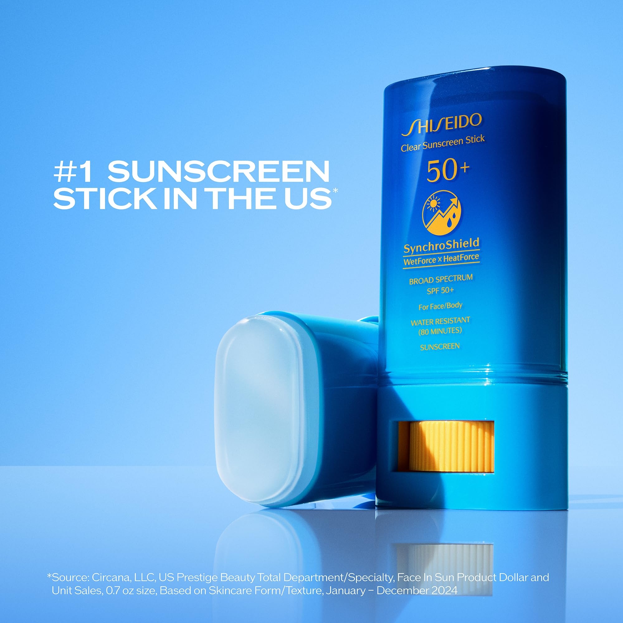 Close up texture of Shiseido Clear Sunscreen Stick SPF 50+.