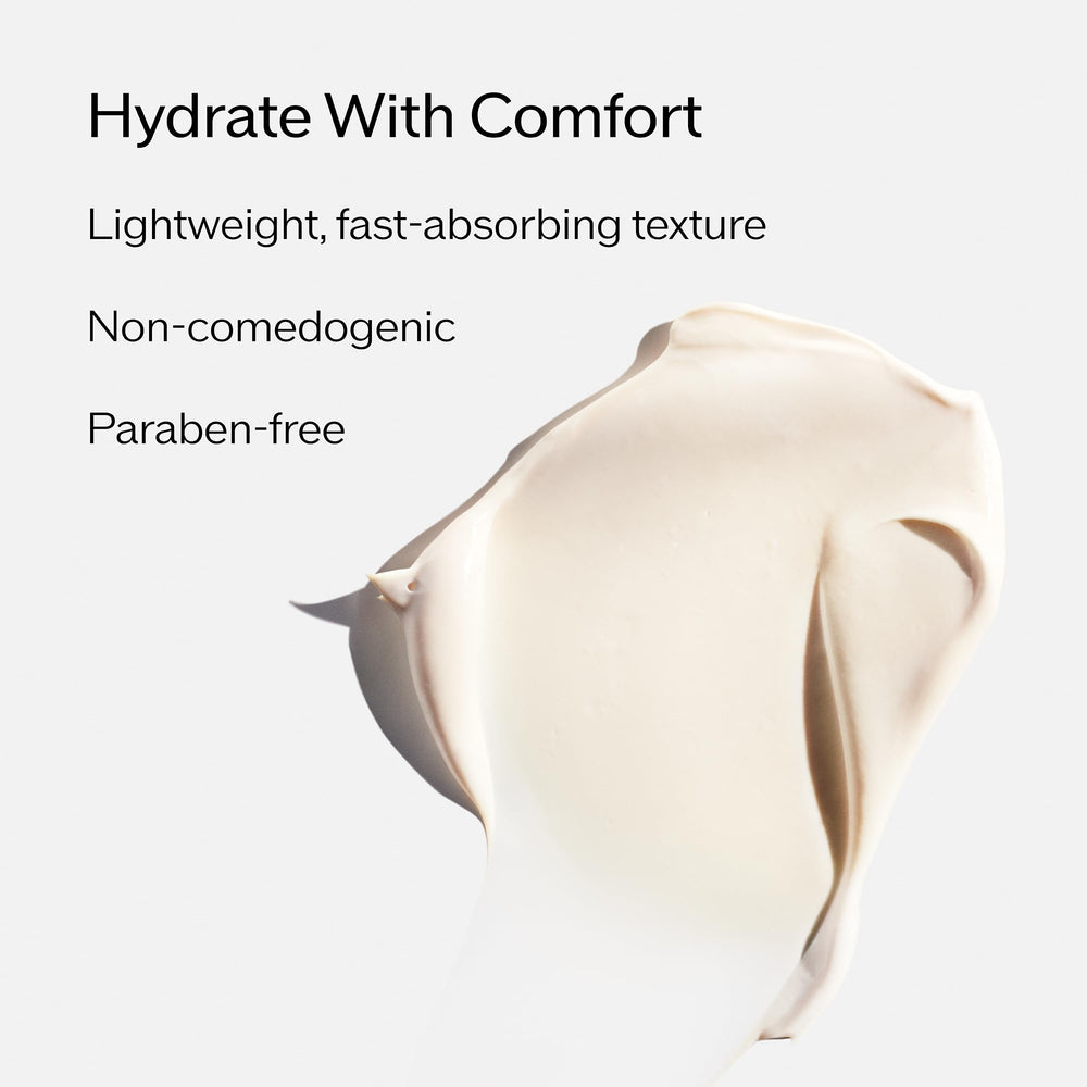 Close-up of cream texture showing smooth application and instant absorption.