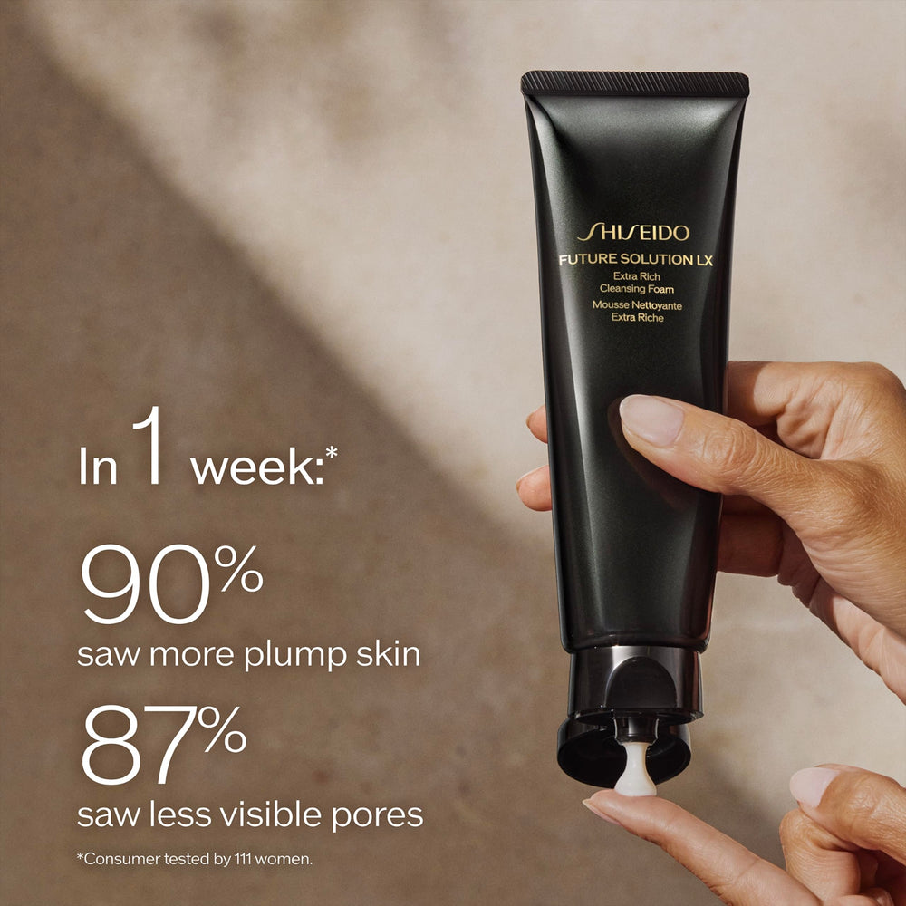 Closeup of Shiseido Future Solution LX extra-rich foam texture