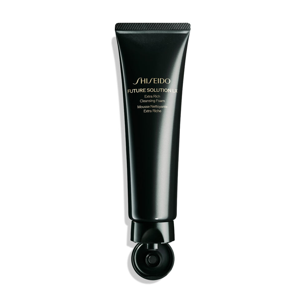 Portrait showing smoother skin after using Shiseido Future Solution LX foam
