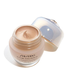 Shiseido Future Solution LX Rose 4 finished look with luminous complexion.