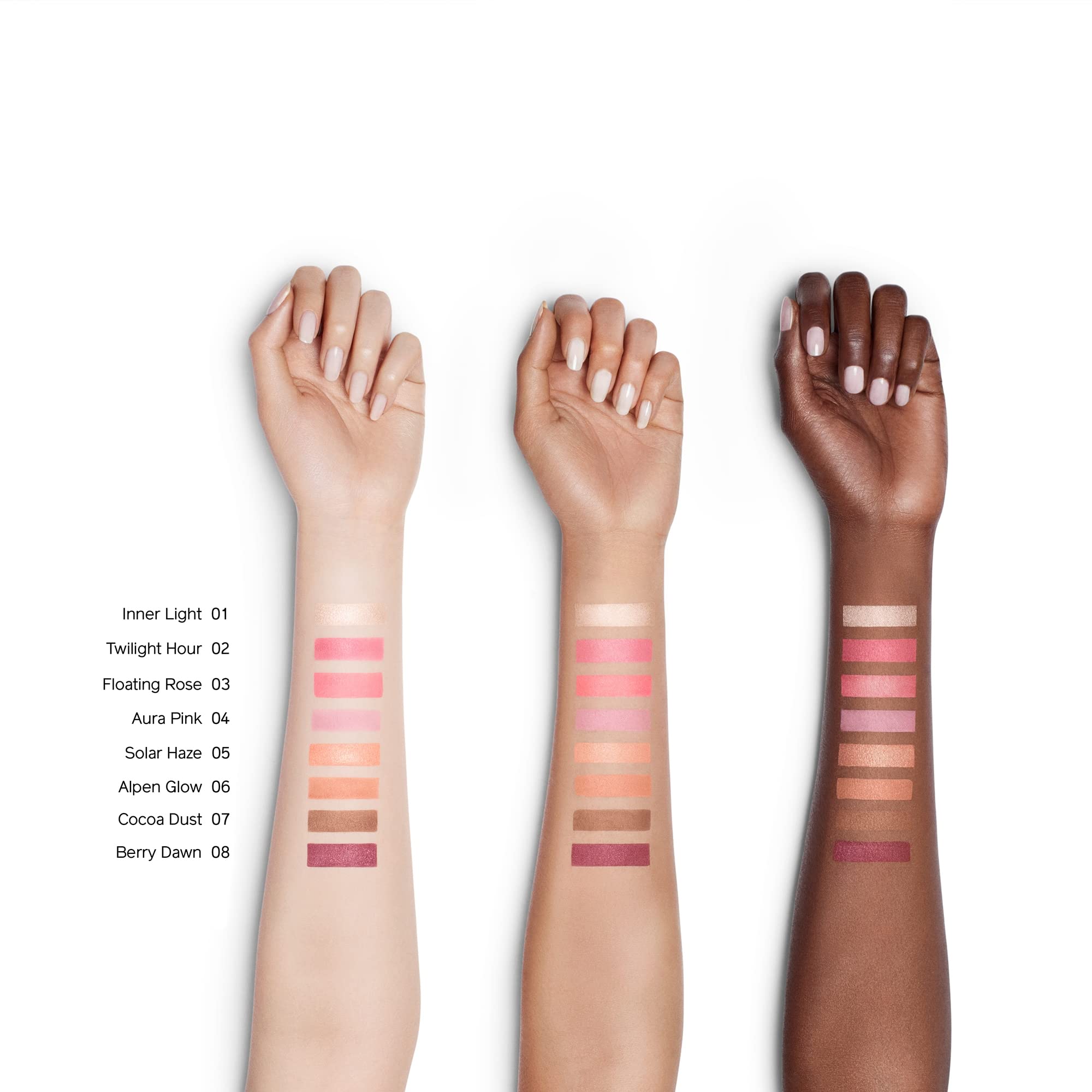 Shiseido InnerGlow Berry Dawn 08 blush application on cheeks for smooth blend