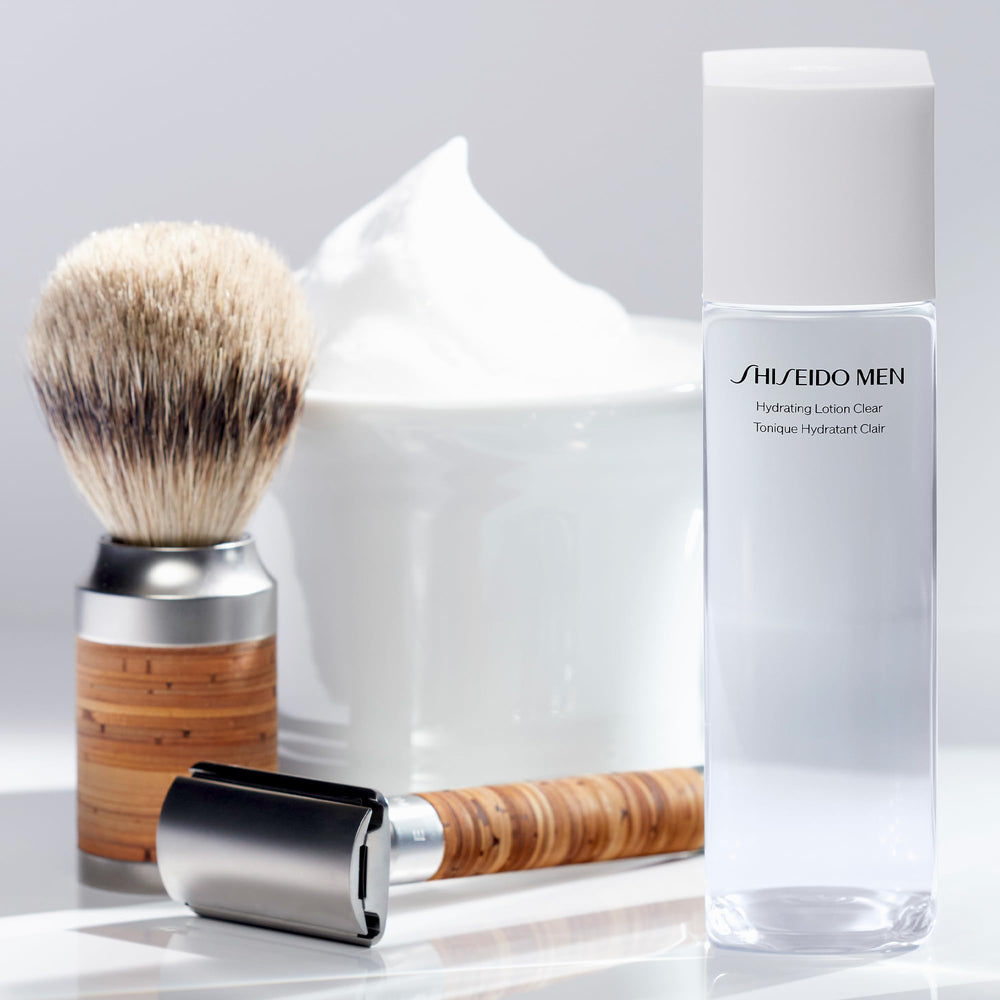 Shiseido Men Hydrating Lotion Clear aftershave use hydrates and reduces roughness after shaving.