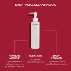 Shiseido Perfect Cleansing Oil in action removing waterproof mascara with light massage