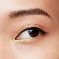 Shiseido POP PowderGel Eye Shadow Kan-Kan Gold 13 close-up texture shows smooth, flexible film for durable wear