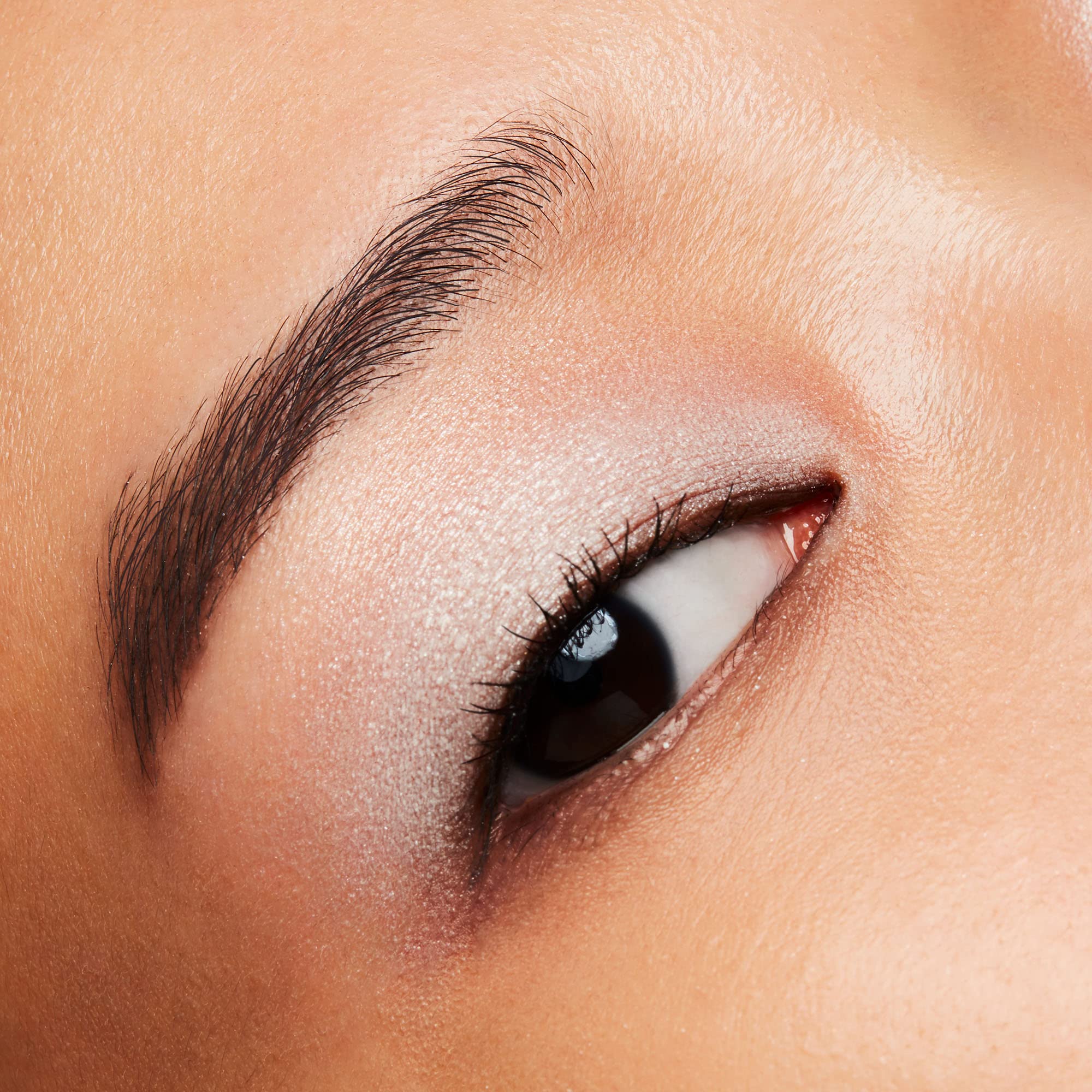 Shiseido POP PowderGel Eye Shadow Shin-Shin Crystal 01 brush application demonstrates smooth, even coverage.