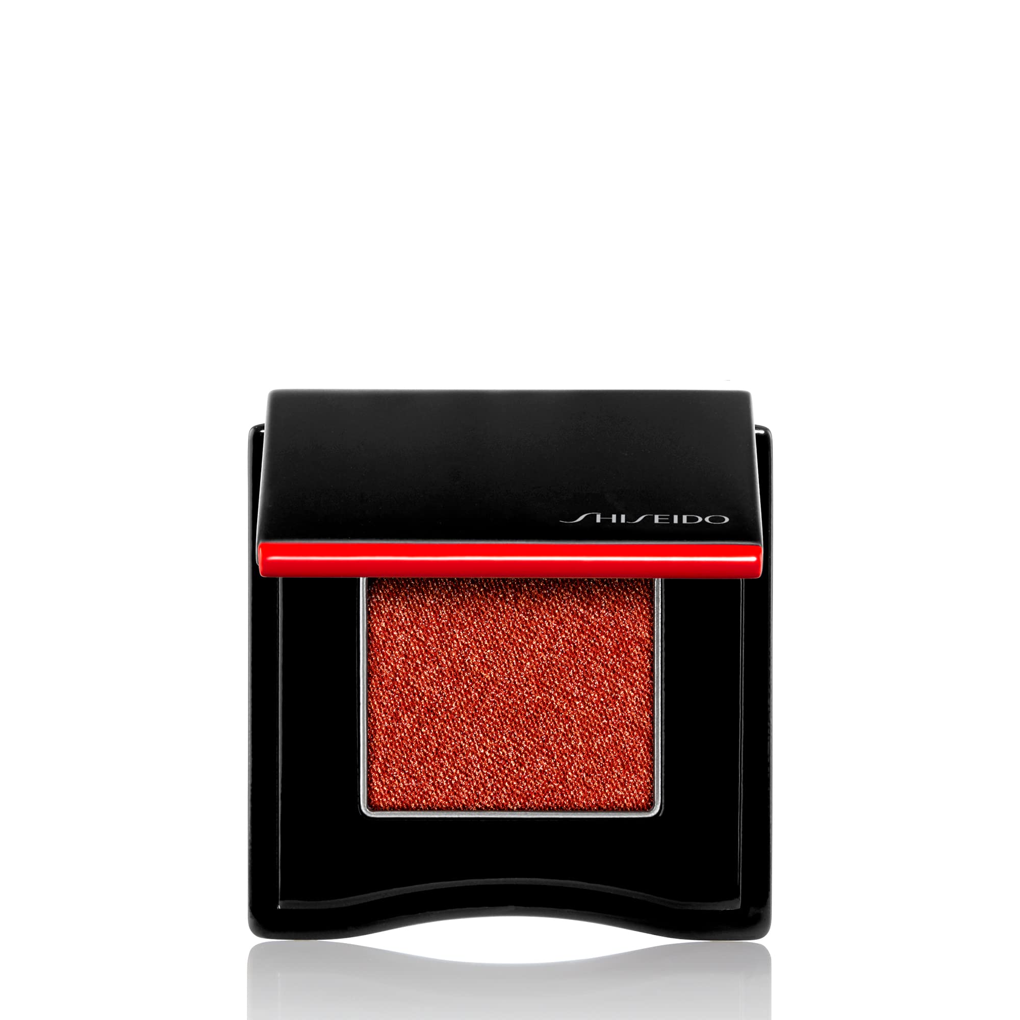 Shiseido POP PowderGel Eye Shadow Vivivi Orange 06 swatch shows vibrant, crease-resistant color.
