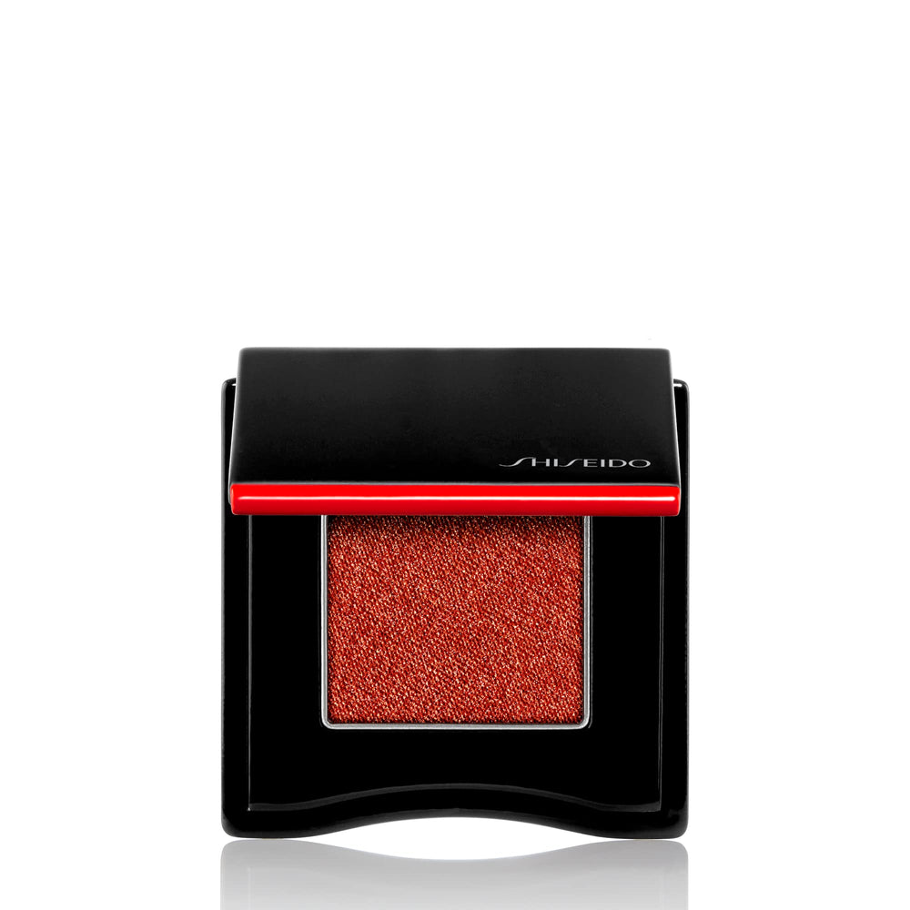 Shiseido POP PowderGel Eye Shadow Vivivi Orange 06 swatch shows vibrant, crease-resistant color.