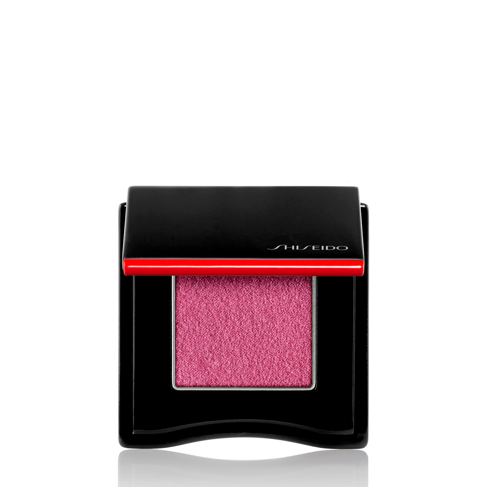 Shiseido POP PowderGel Eye Shadow Waku-Waku Pink swatch with vivid payoff and smooth application.