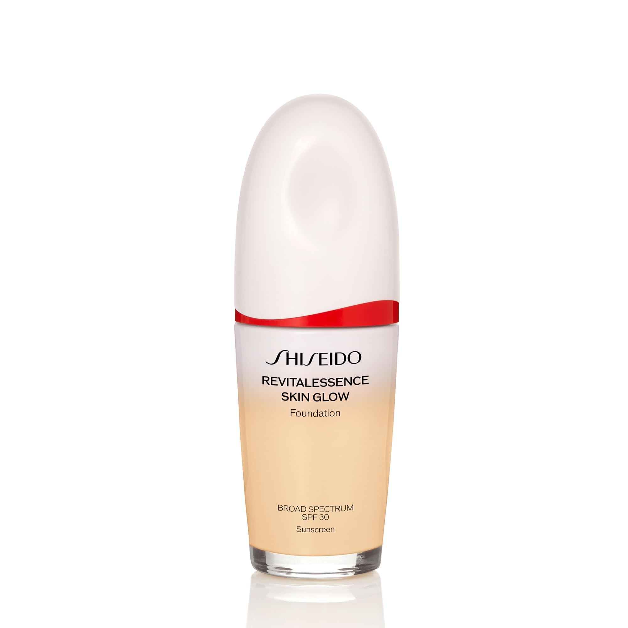 Shiseido RevitalEssence Foundation, bouteille, éclat lumineux et hydratation tout au long de la journée.