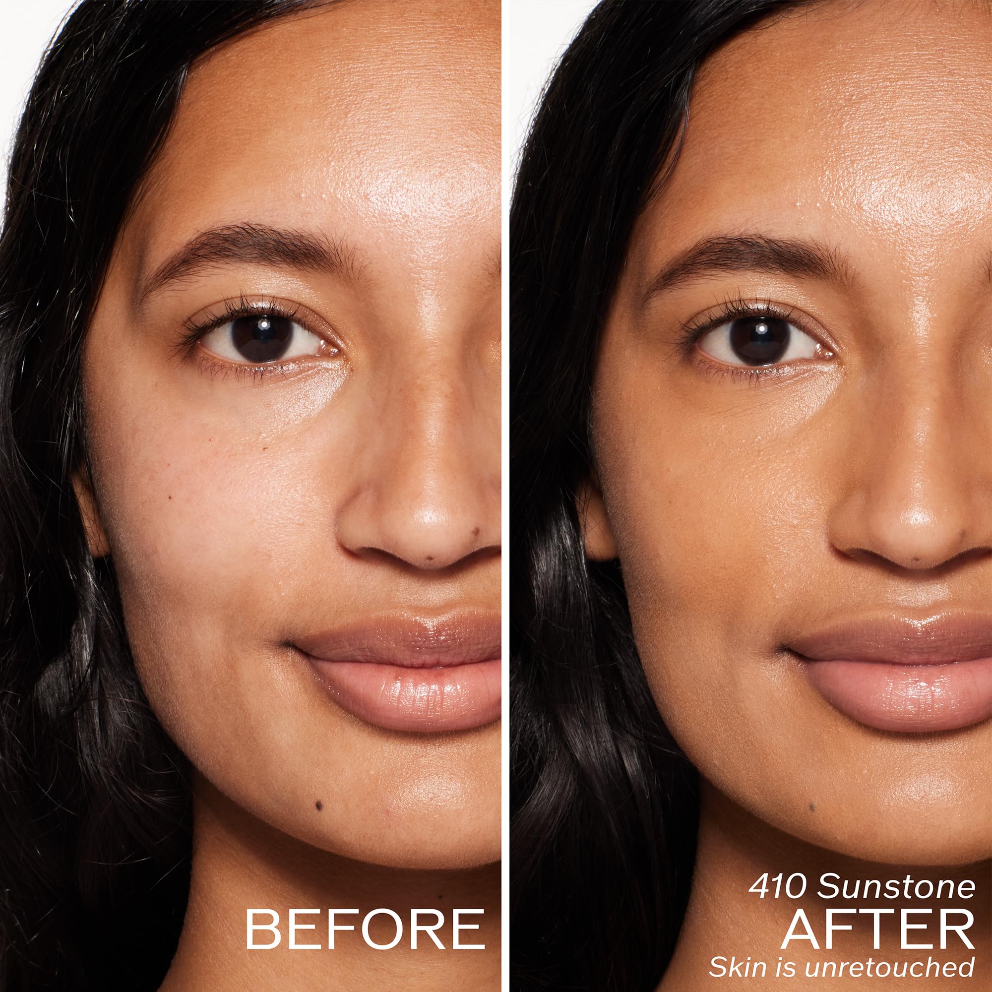 Shiseido RevitalEssence Skin Glow Foundation 410 Sunstone swatch warm tone natural blend