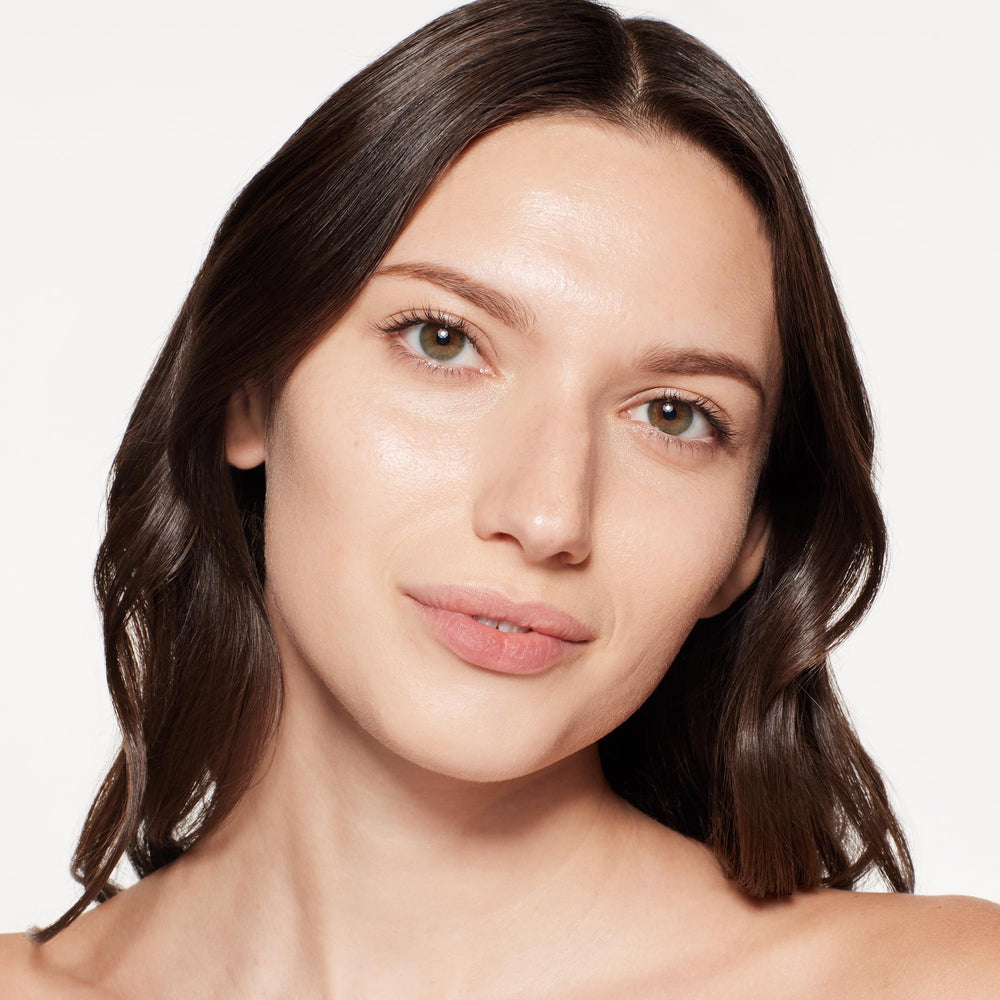 Application scene with DAIYA FUDE brush applying Shiseido foundation for buildable coverage.