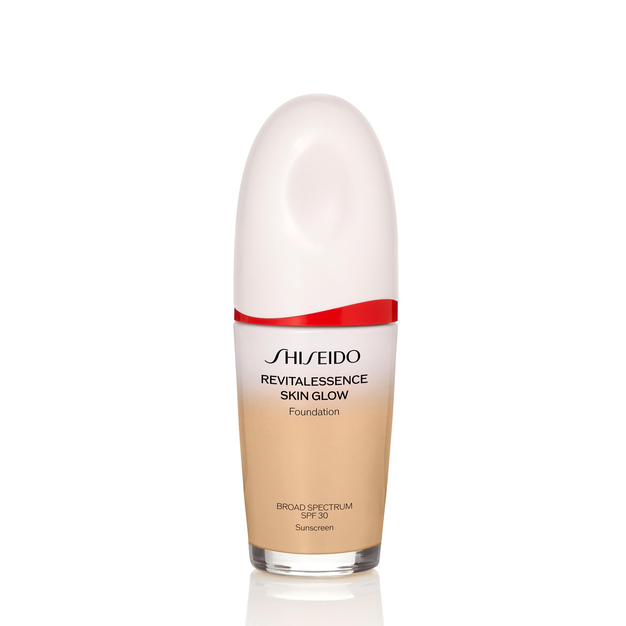Shiseido RevitalEssence bottle with radiant, medium-coverage finish