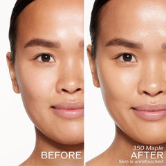 Shiseido RevitalEssence Skin Glow Foundation Maple SPF 30 label close-up.