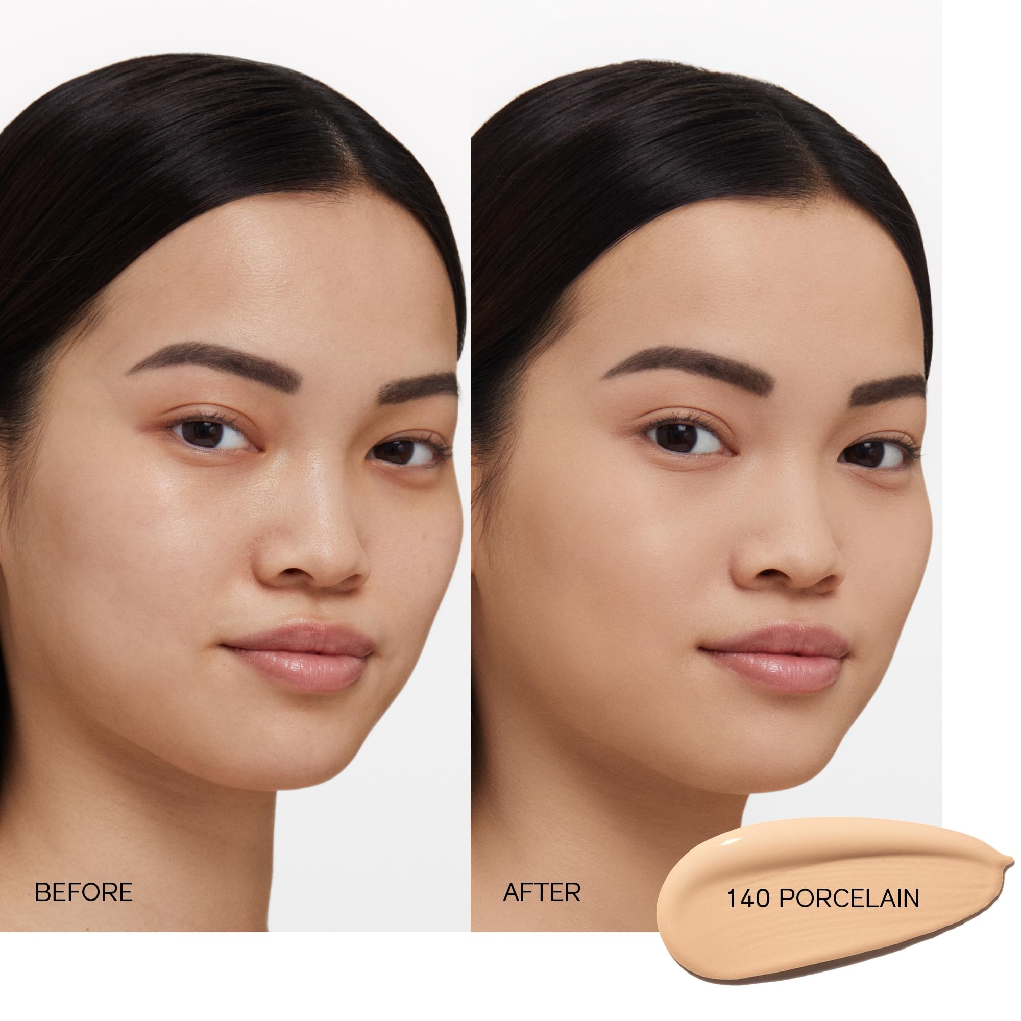 Close-up of Shiseido Synchro Skin liquid texture revealing lightweight coverage