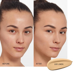 Shiseido Synchro Skin natural semi-matte finish on skin during daily wear.
