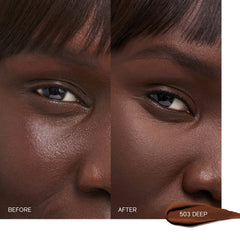 Shiseido Synchro Skin Concealer Deep 503 applied under-eye.
