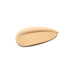 Texture swatch shows natural semi-matte finish on Shiseido Synchro Skin