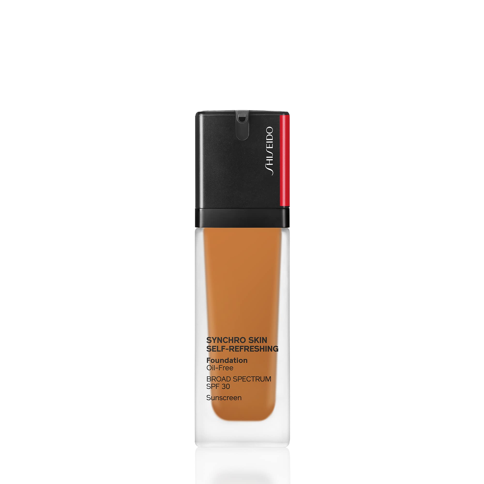Shiseido Synchro Skin foundation Cedar 430 bottle front for all-day wear