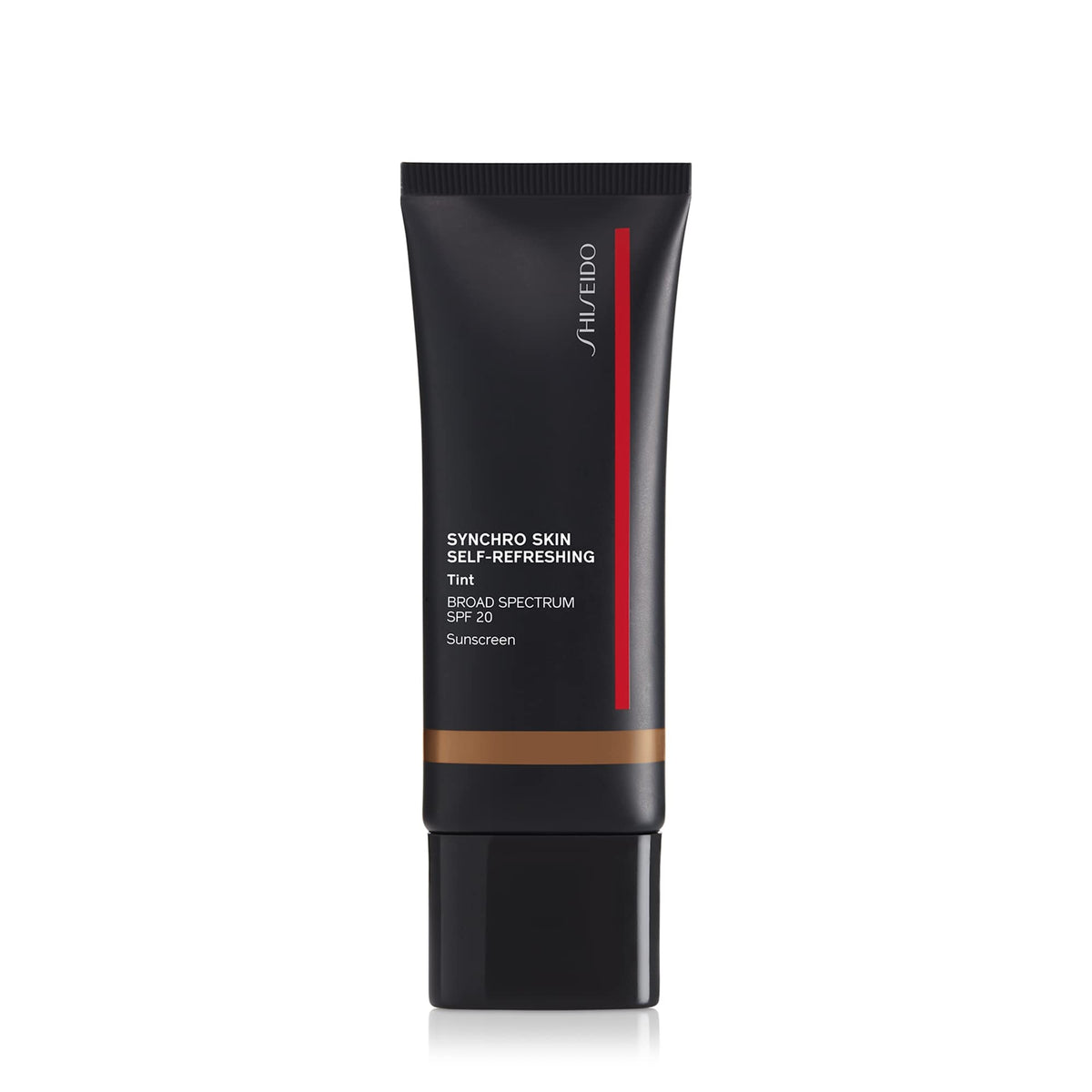 Shiseido Synchro Skin Self-Refreshing Tint bottle front shows lightweight natural coverage