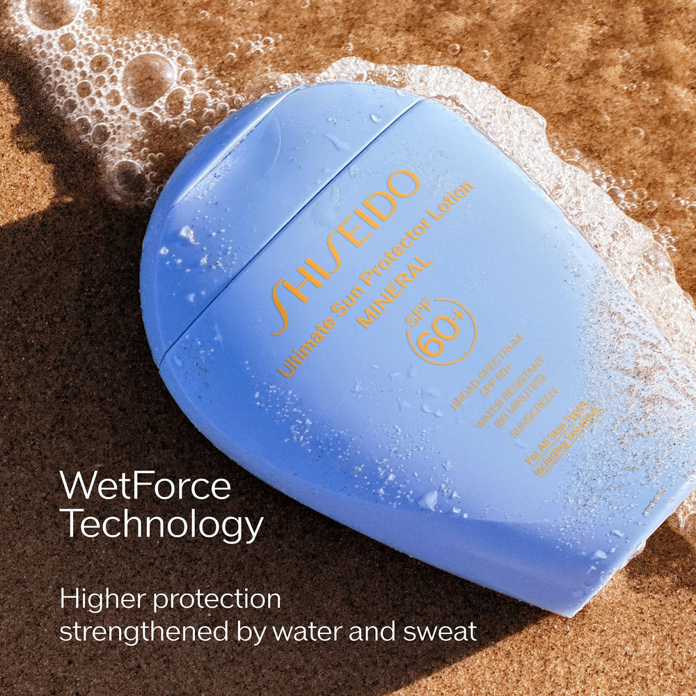 Fragrance-free Shiseido Ultimate Sun Protector Lotion for sensitive skin