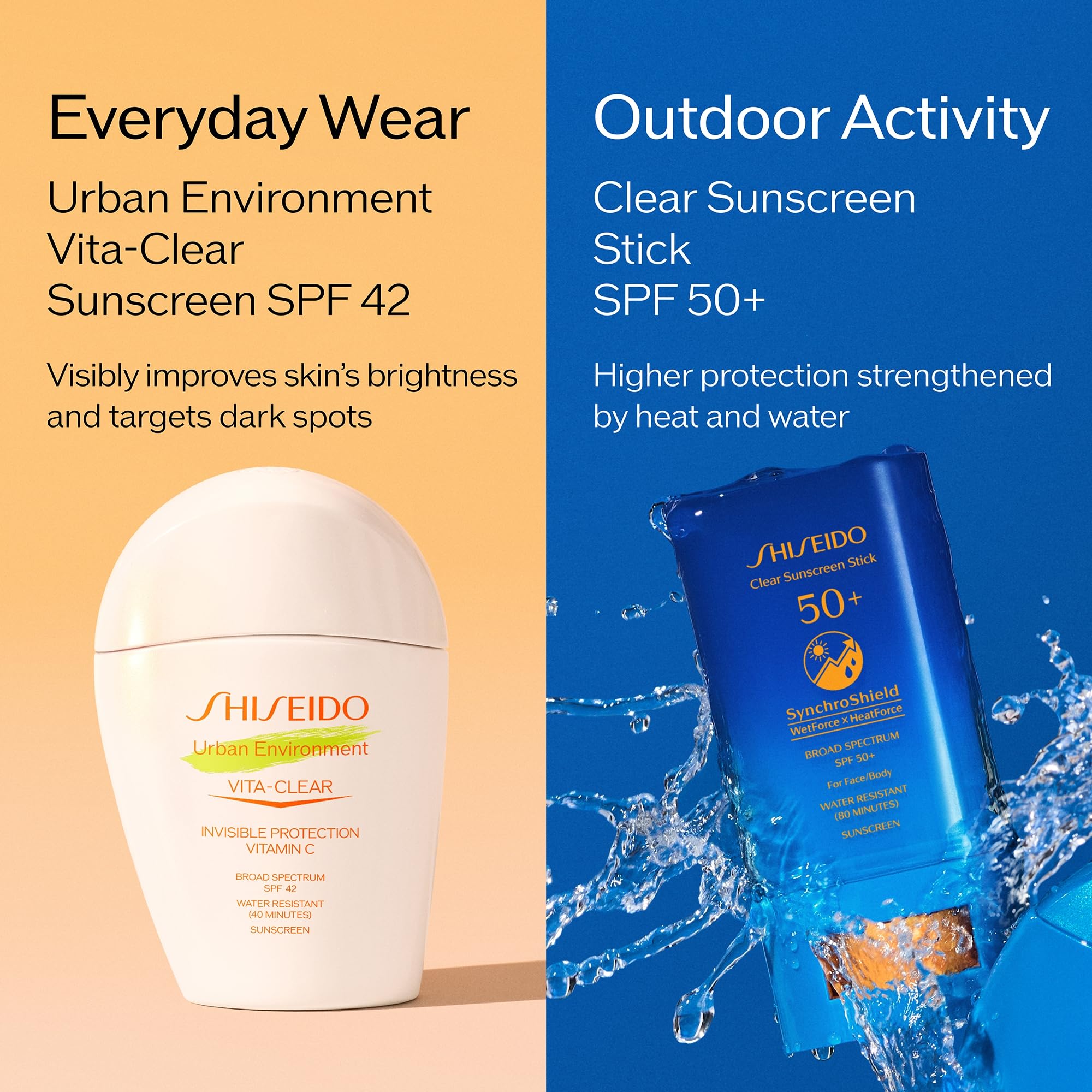 Shiseido Urban Environment blue light protection via hypotaurine ingredient.