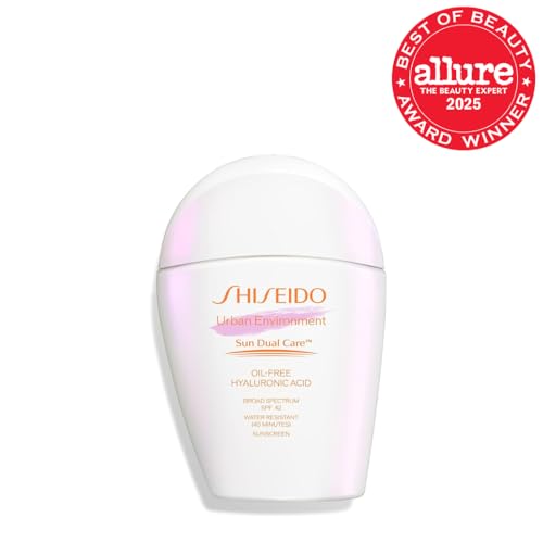 Shiseido Urban Environment sunscreen texture close-up highlighting oil-control finish