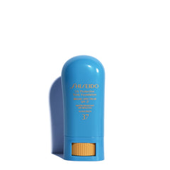 Shiseido UV Protective Stick Foundation cap close-up shows creamy texture for natural coverage