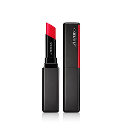 Shiseido VisionAiry Gel Lipstick Firecracker 219 swatch shows bold, weightless color.