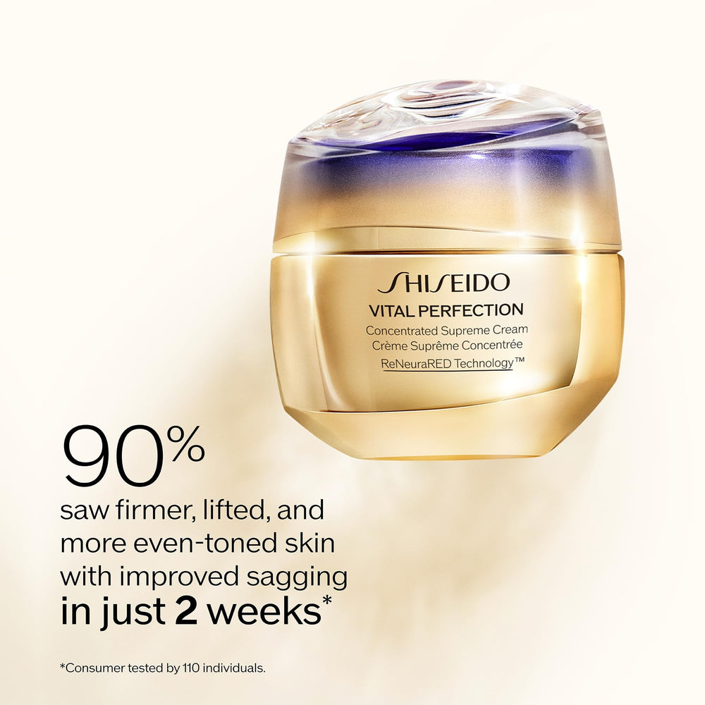 Shiseido Vital Perfection Concentrated Supreme Cream texture close-up highlights velvety, rich formula