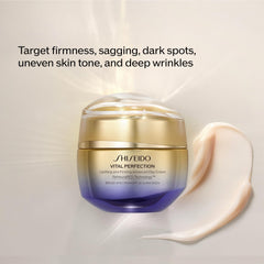 Shiseido Vital Perfection day cream jar shown with premium packaging for your routine