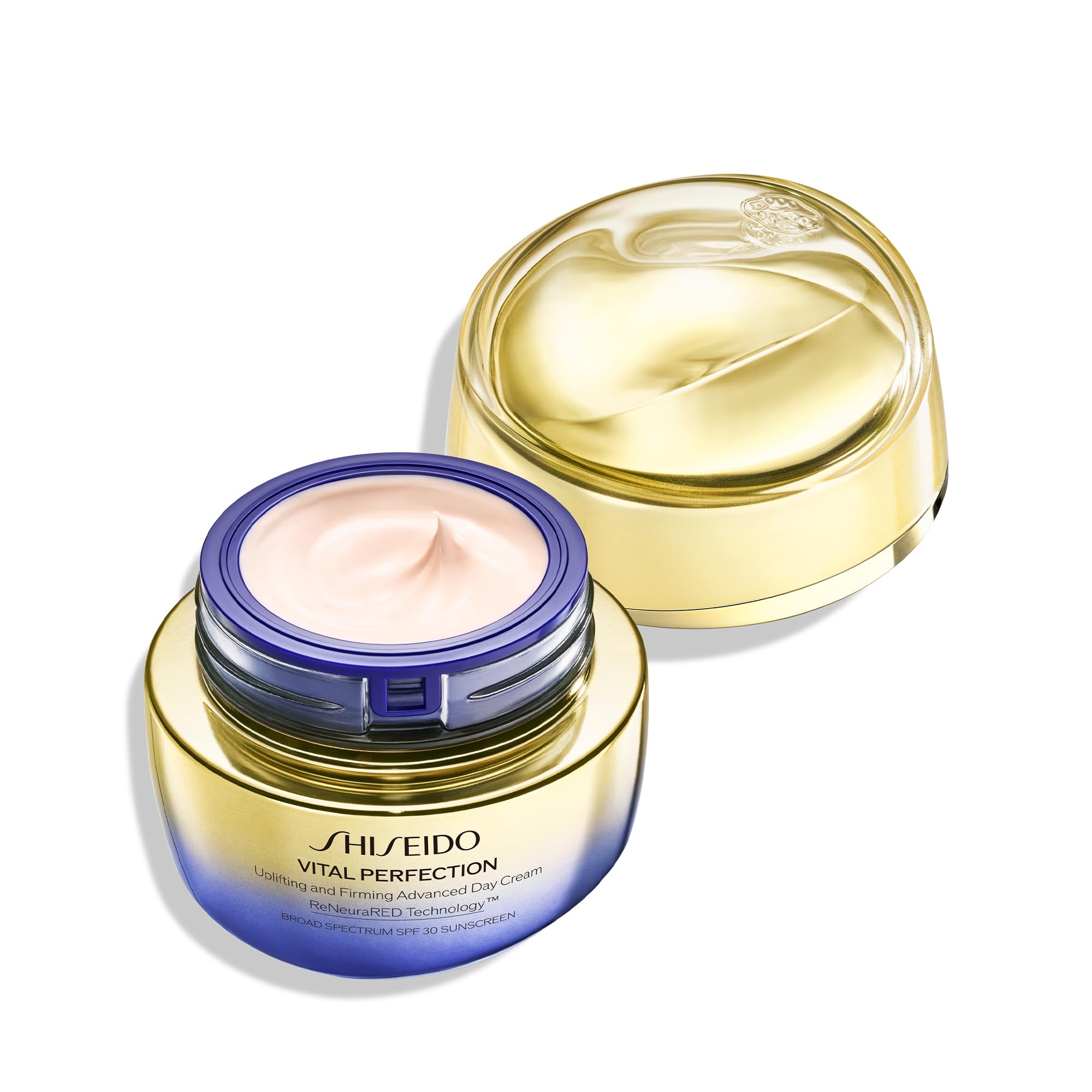 Shiseido Vital Perfection day cream packaging front conveys luxury ritual