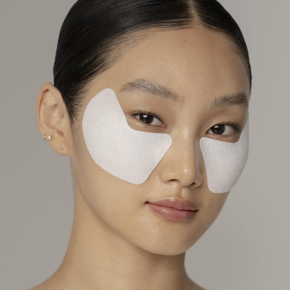 Shiseido Vital Perfection eye mask close-up sheet glides onto the under-eye