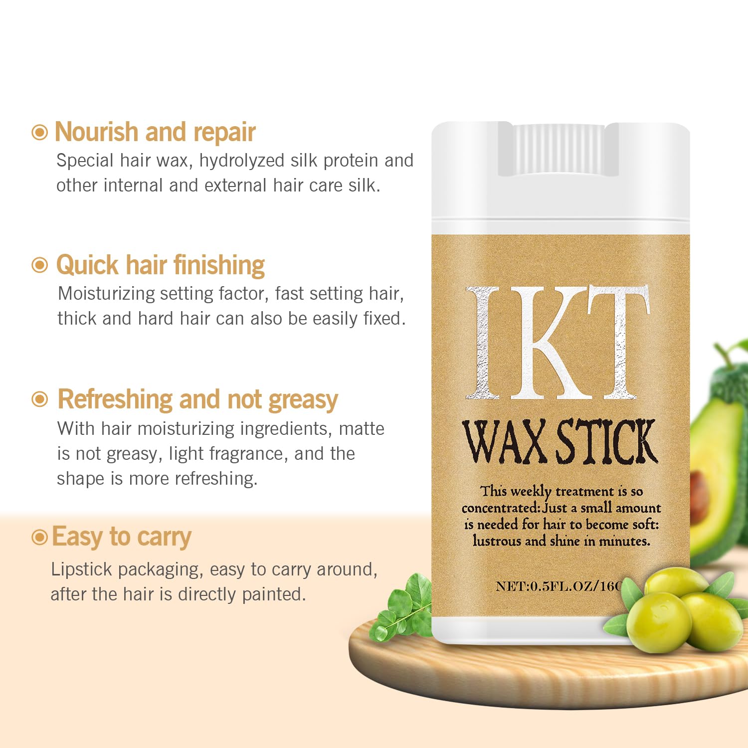 Shiyalan hair wax stick applied directly to targeted areas for precise control