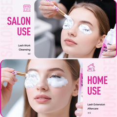 Cleansing brush for lash extensions assists thorough cleansing without tugging