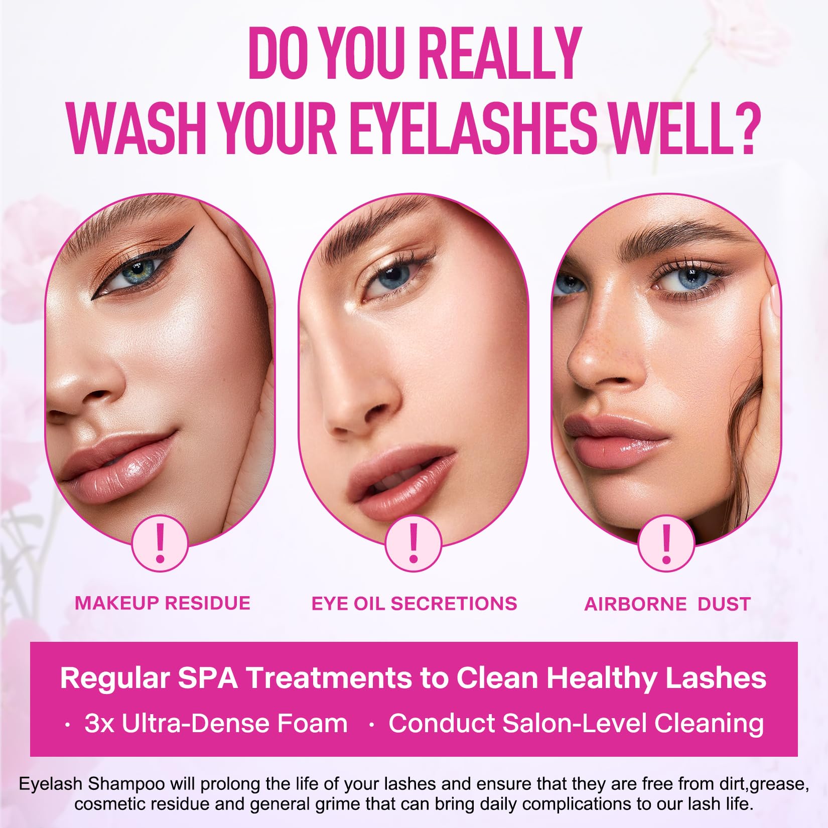 Sulfate-free, pH-balanced foam suitable for all lash types