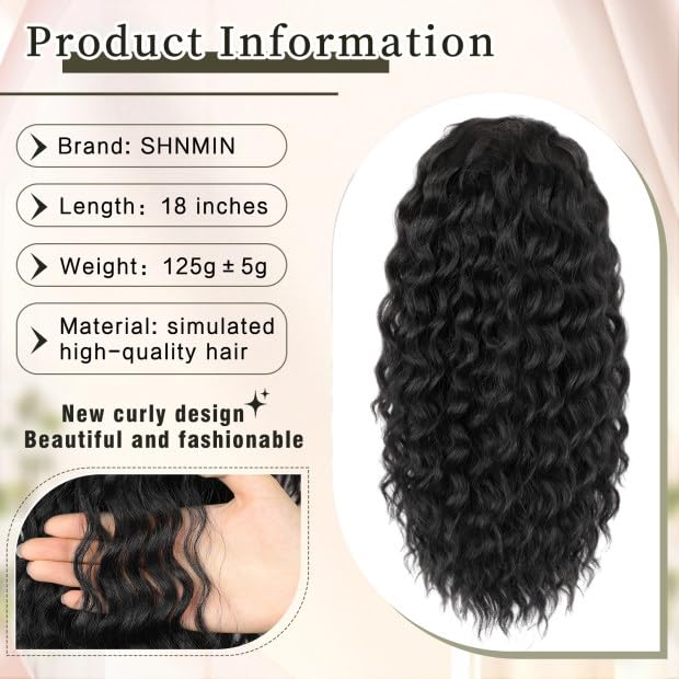 SHNMIN easy-wear ponytail extension clips onto a bun for fast styling.
