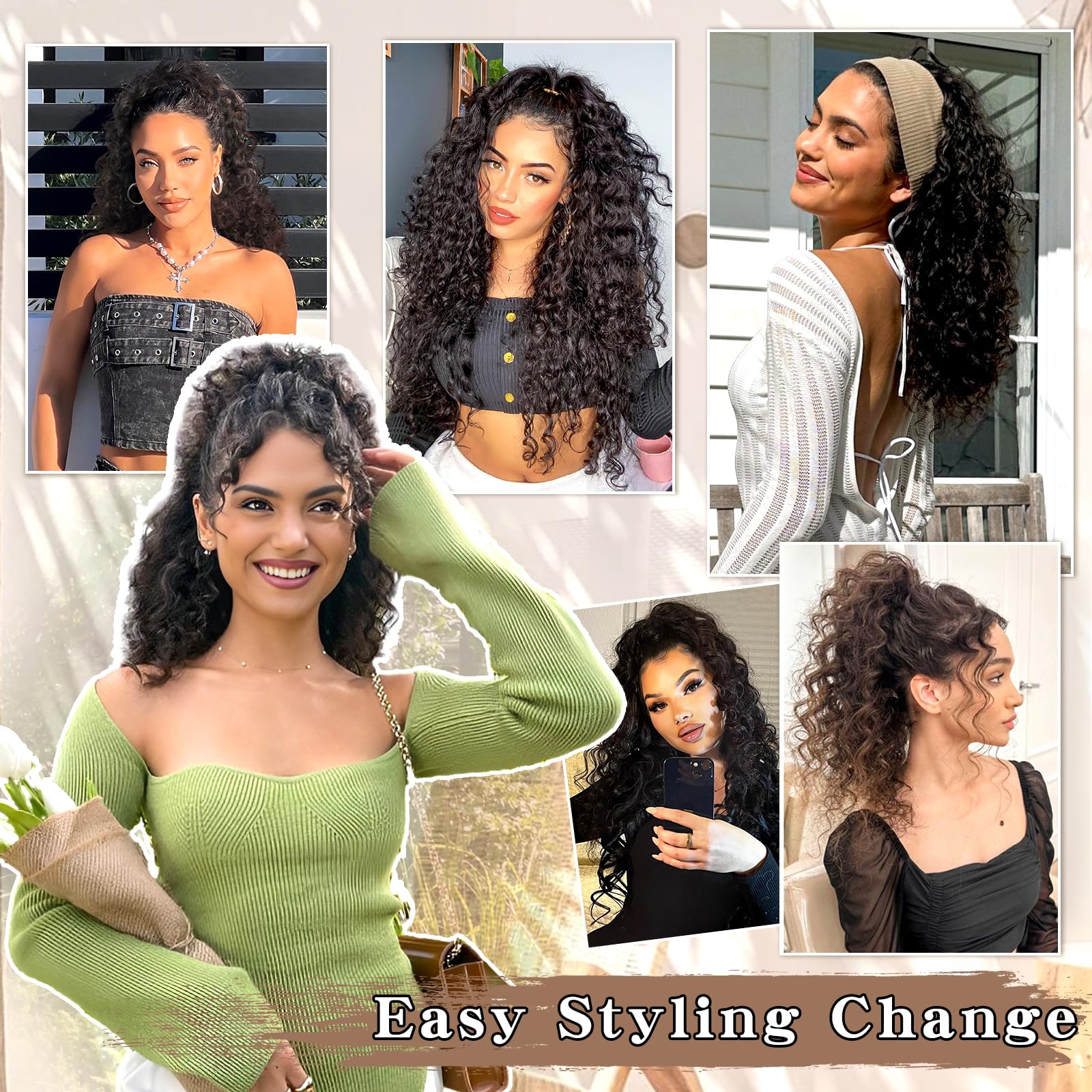 SHNMIN heat-resistant fibers help the ponytail hold shape and shine during wear.