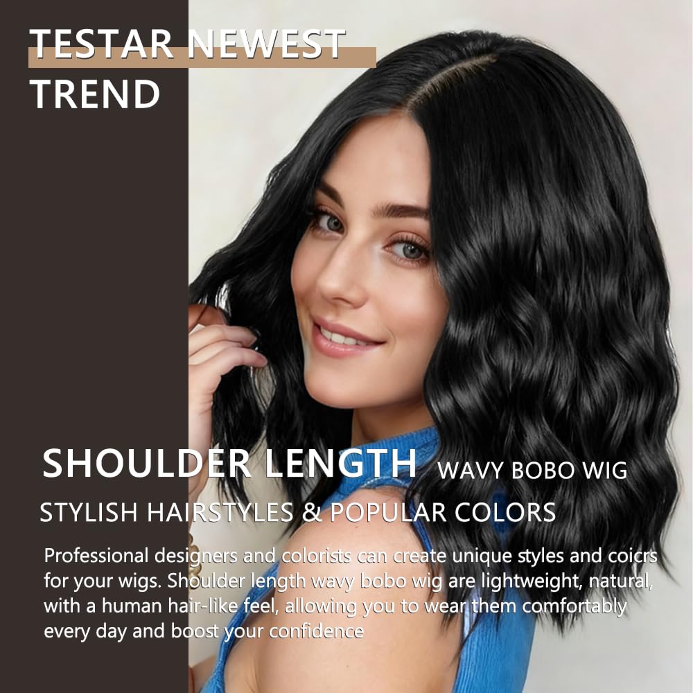 ShowCoco 14-inch length short wavy wig ideal for quick daily looks