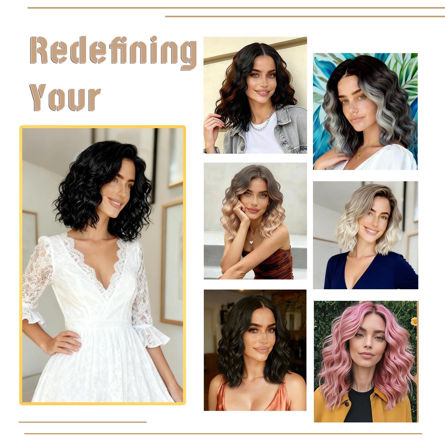 ShowCoco Short Wavy Wig for daily wear and effortless styling