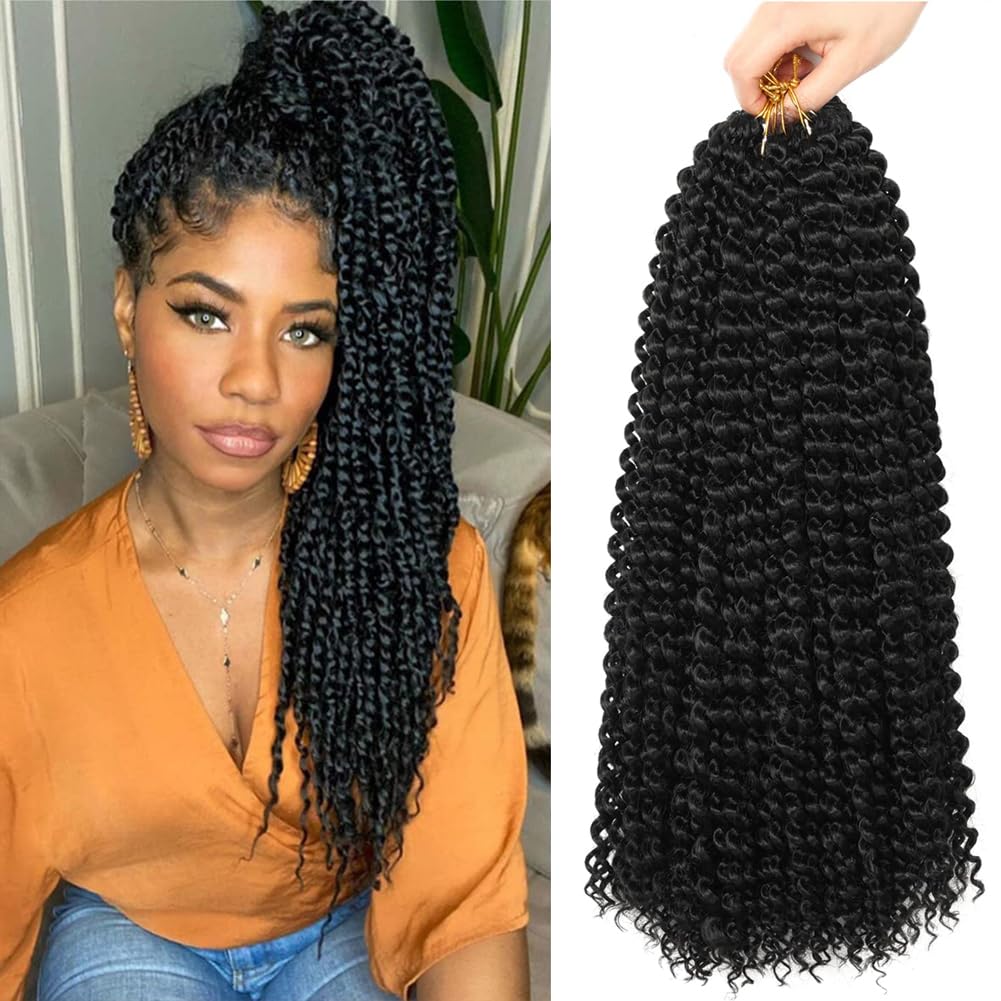 ShowCoco Passion Twist 22 inch water wave crochet hair close-up shows smooth texture and natural shine.