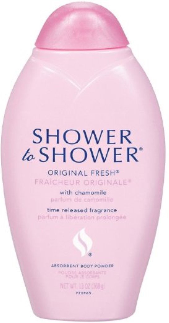 Shower To Shower Original Fresh Chamomile absorbent powder bottle for lasting freshness.
