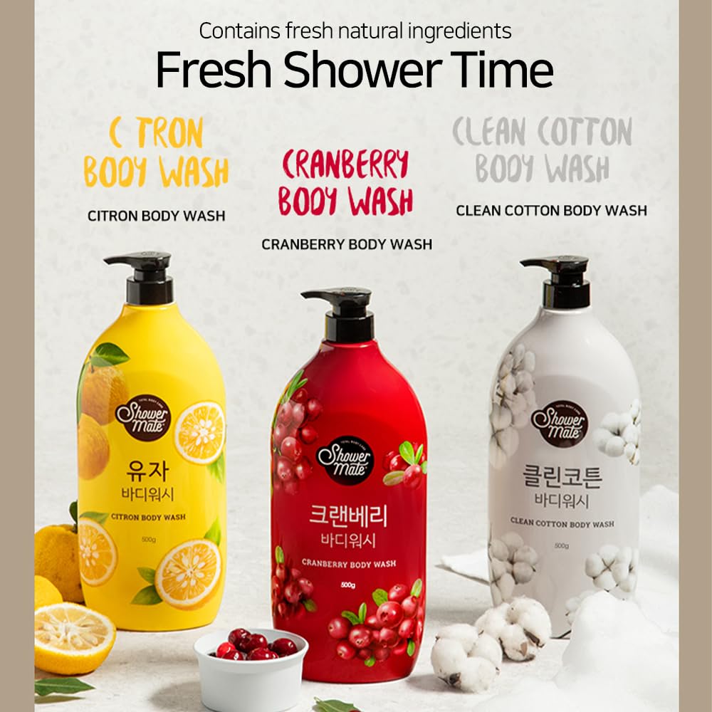Closeup of SHOWERMATE Cranberry bottle pump highlighting easy dispensing