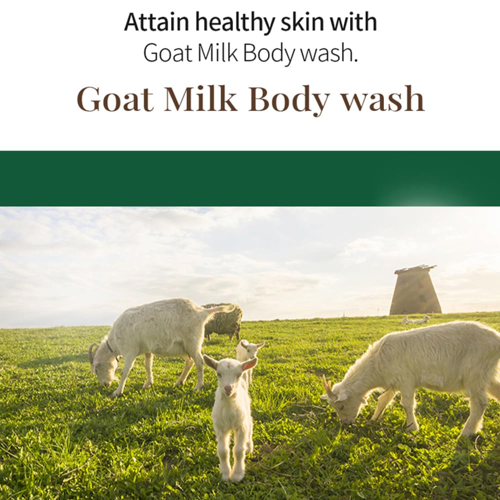 SHOWERMATE Goat Milk Body Wash Pure Herb Complex packaging signals natural ingredients